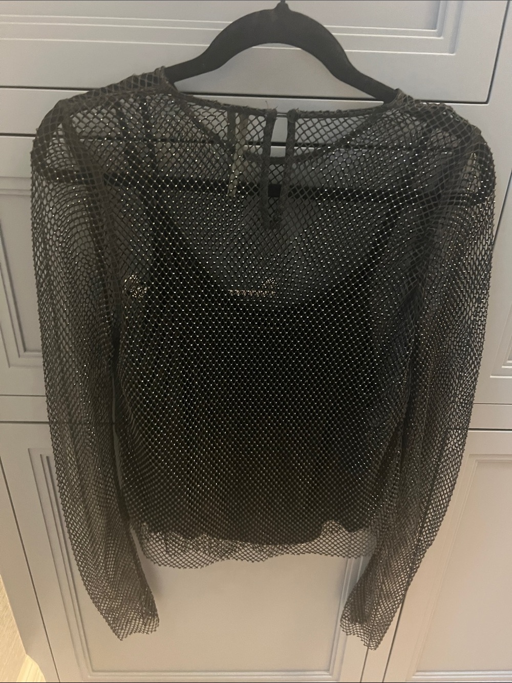 Anthropologie Black Sheer Mesh Long-Sleeve Tunic - Picture 4 of 4